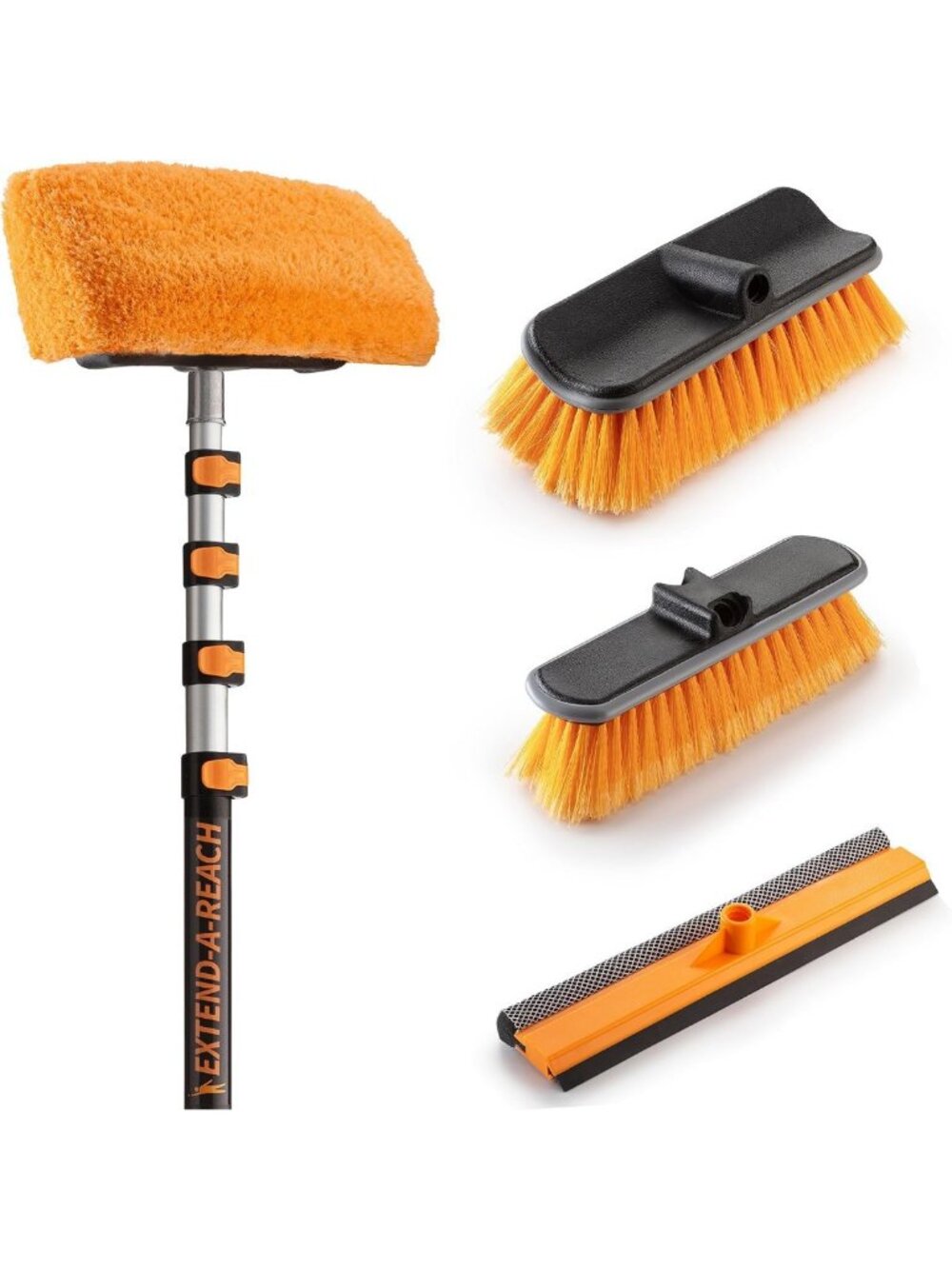 25ft Exterior House Cleaning Brush Set with 5-18ft Extension Pole for Easy Reach